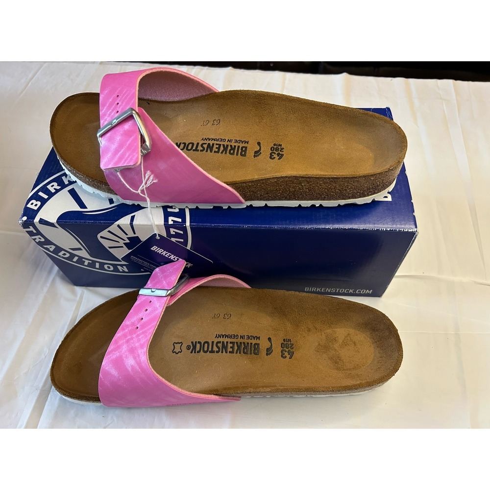 Birkenstock Unisex New w/ Box Shiny Check Rose W‎ 12-12.5  M 10-10.5 Narrow - Picture 5 of 7